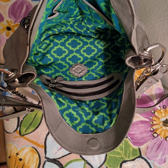 orYANY Danielle Italian Leather Convertible Shoulder/ Crossbody Bag In Gray - Picture 9 of 12